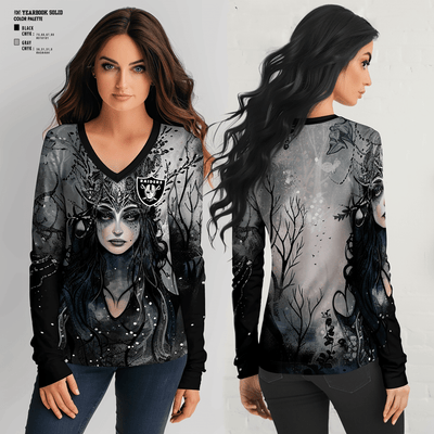 Drexel Hill Raiders 58954132 Women's Long Sleeve V-neck Shirt - 2