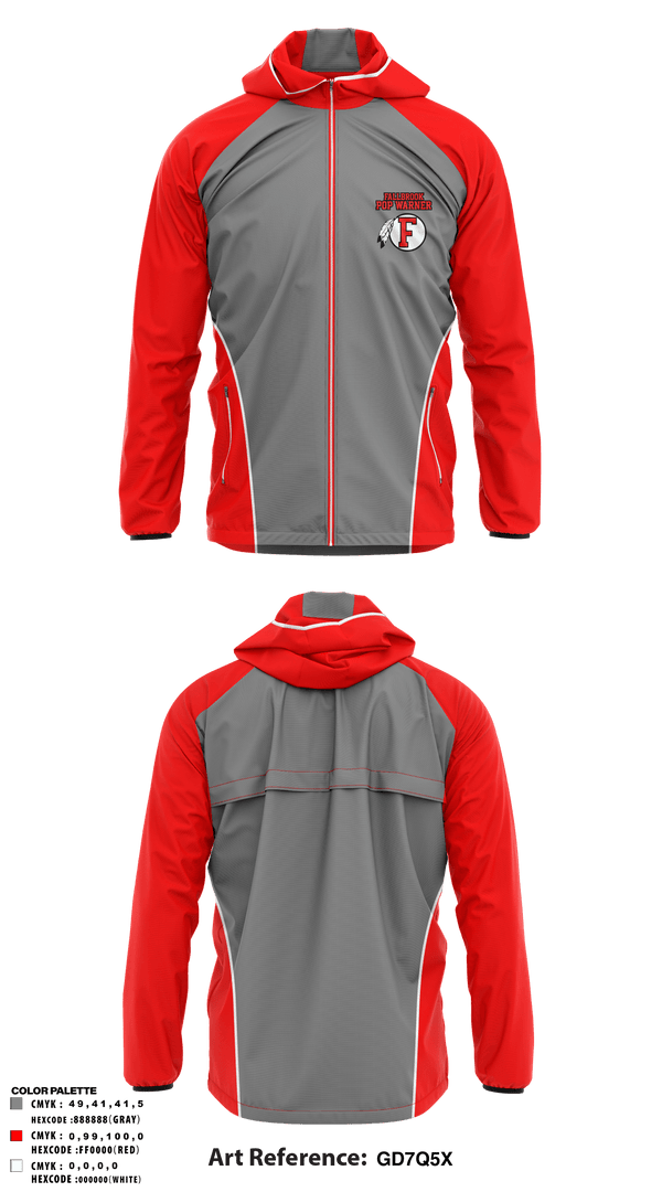 Windbreaker, Fallbrook Pop Warner Football League, Football, Teamtime, Team time, sublimation, custom sports apparel, team uniforms, spirit wear, spiritwear, sports uniforms, custom shirts, team store, custom team store, fundraiser sports, apparel fundraiser