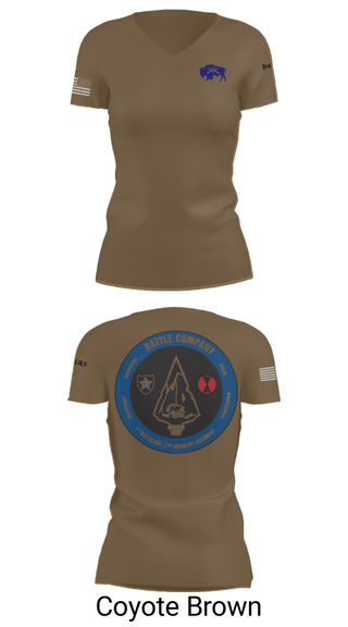 Women's Short Sleeve Vneck Shirt, Battle company 1-17IN, Army, Teamtime, Team time, sublimation, custom sports apparel, team uniforms, spirit wear, spiritwear, sports uniforms, custom shirts, team store, custom team store, fundraiser sports, apparel fundraiser
