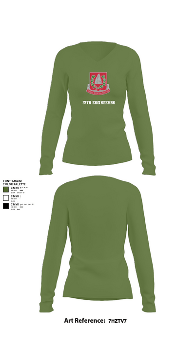 37th engineer bn 83010266 Women's Long Sleeve V-neck Shirt - 42