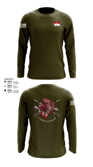 Long Sleeve Performance Shirt, Apache Troop 1-150th, Army, Teamtime, Team time, sublimation, custom sports apparel, team uniforms, spirit wear, spiritwear, sports uniforms, custom shirts, team store, custom team store, fundraiser sports, apparel fundraiser