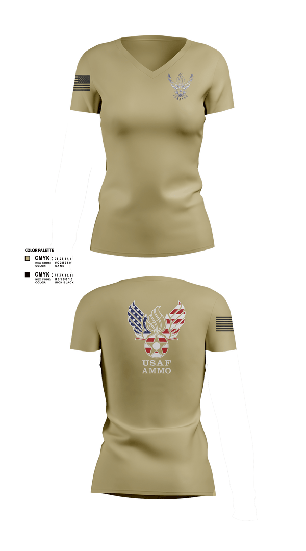 Women's Short Sleeve Vneck Shirt, 7th Munitions Sq, Air Force, Teamtime, Team time, sublimation, custom sports apparel, team uniforms, spirit wear, spiritwear, sports uniforms, custom shirts, team store, custom team store, fundraiser sports, apparel fundraiser