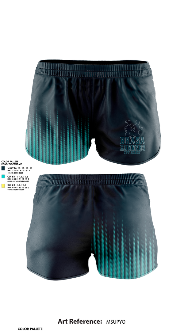Women's Shorts, Brasa Runners NJ, Track & Field, Teamtime, Team time, sublimation, custom sports apparel, team uniforms, spirit wear, spiritwear, sports uniforms, custom shirts, team store, custom team store, fundraiser sports, apparel fundraiser