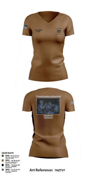 Women's Short Sleeve Vneck Shirt, Charger Co. / 2-112th Infantry Battalion, National Guard, Teamtime, Team time, sublimation, custom sports apparel, team uniforms, spirit wear, spiritwear, sports uniforms, custom shirts, team store, custom team store, fundraiser sports, apparel fundraiser