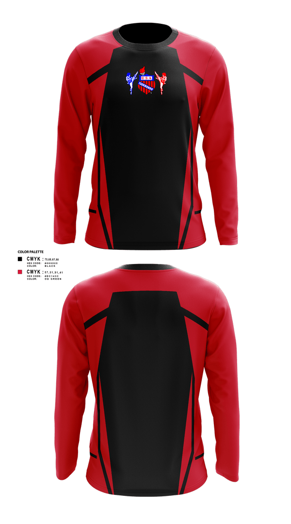 Long Sleeve Performance Shirt, U.S Taekwondo Academy, Men's Soccer, Teamtime, Team time, sublimation, custom sports apparel, team uniforms, spirit wear, spiritwear, sports uniforms, custom shirts, team store, custom team store, fundraiser sports, apparel fundraiser