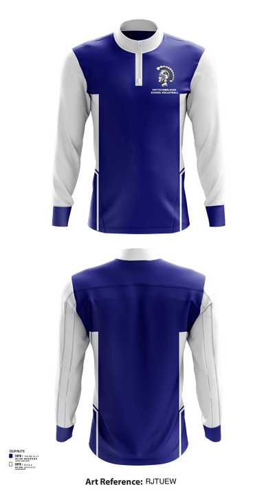 Pottstown High School Volleyball 14262411 Quarter Zip Jacket - 138