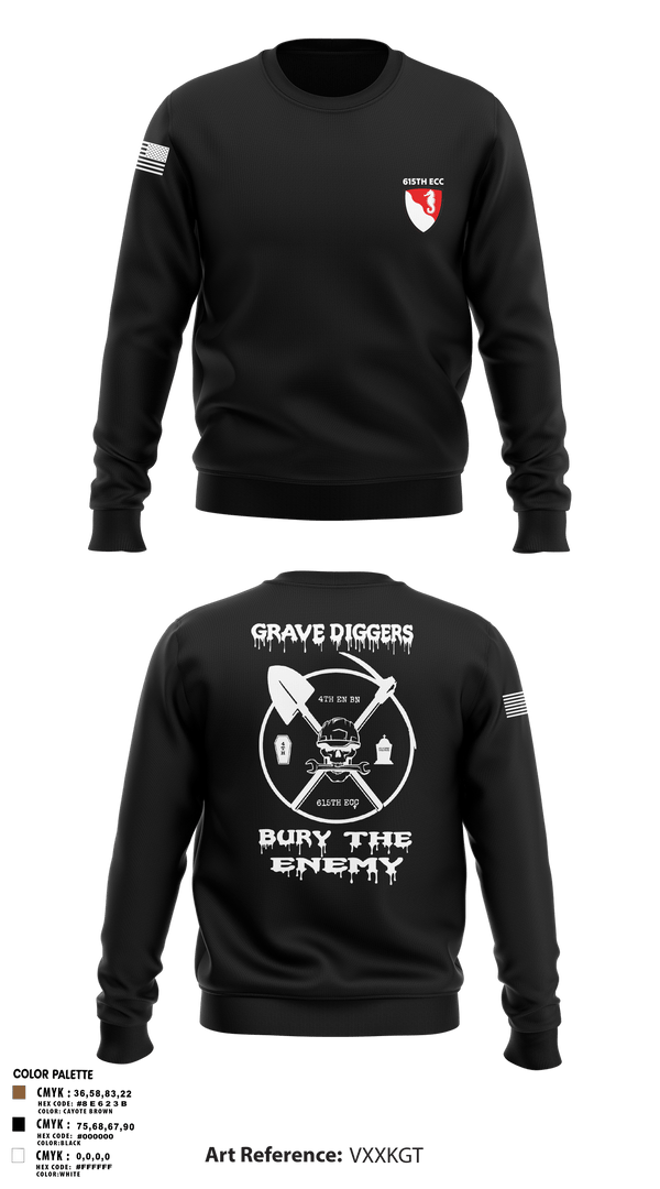 Crew Neck Sweatshirt, 615TH ECC, , Teamtime, Team time, sublimation, custom sports apparel, team uniforms, spirit wear, spiritwear, sports uniforms, custom shirts, team store, custom team store, fundraiser sports, apparel fundraiser
