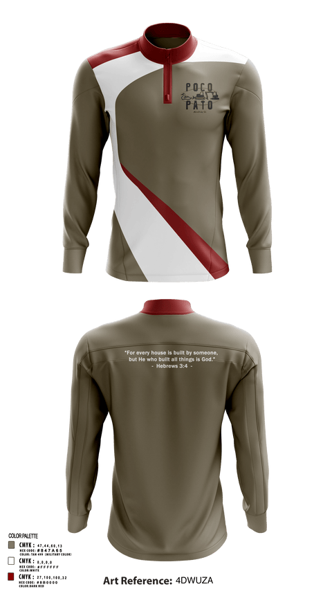 Quarter Zip Jacket, Poco Pato, , Teamtime, Team time, sublimation, custom sports apparel, team uniforms, spirit wear, spiritwear, sports uniforms, custom shirts, team store, custom team store, fundraiser sports, apparel fundraiser