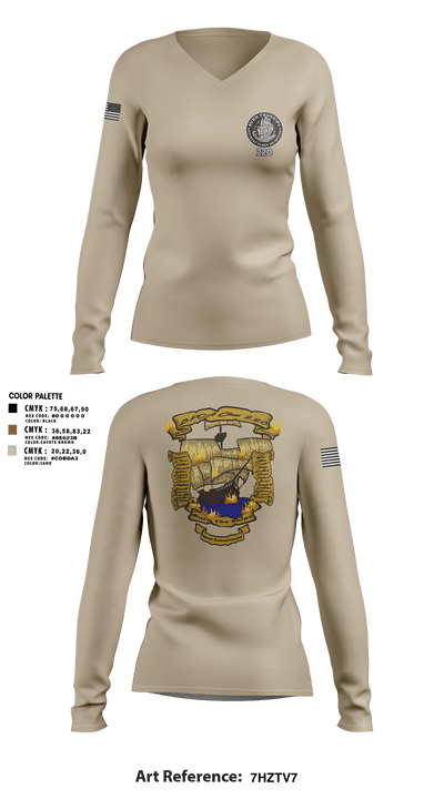 220 BPOA 59828515 Women's Long Sleeve V-neck Shirt - 3