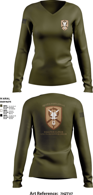 Women's Long Sleeve Vneck Shirt, 1st Platoon, 423 TC1st Platoon, 423 TC, Army, Teamtime, Team time, sublimation, custom sports apparel, team uniforms, spirit wear, spiritwear, sports uniforms, custom shirts, team store, custom team store, fundraiser sports, apparel fundraiser