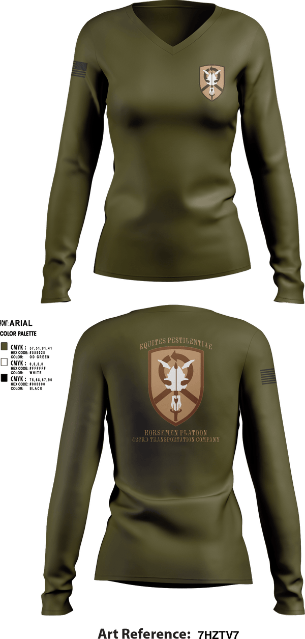 Women's Long Sleeve Vneck Shirt, 1st Platoon, 423 TC1st Platoon, 423 TC, Army, Teamtime, Team time, sublimation, custom sports apparel, team uniforms, spirit wear, spiritwear, sports uniforms, custom shirts, team store, custom team store, fundraiser sports, apparel fundraiser
