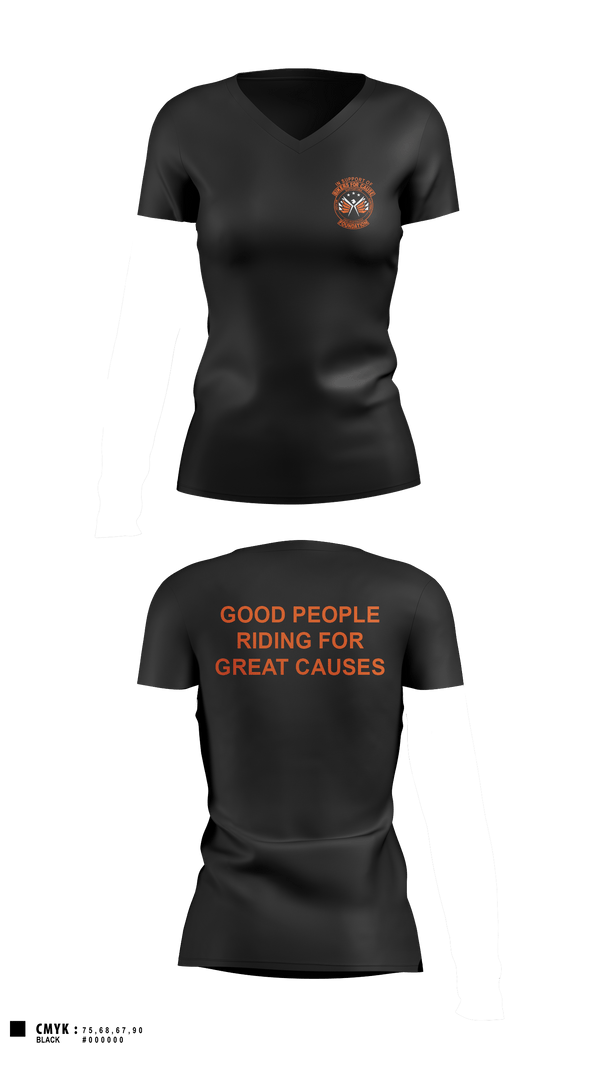 Women's Short Sleeve Vneck Shirt, Bikers For Cause Foundation, , Teamtime, Team time, sublimation, custom sports apparel, team uniforms, spirit wear, spiritwear, sports uniforms, custom shirts, team store, custom team store, fundraiser sports, apparel fundraiser