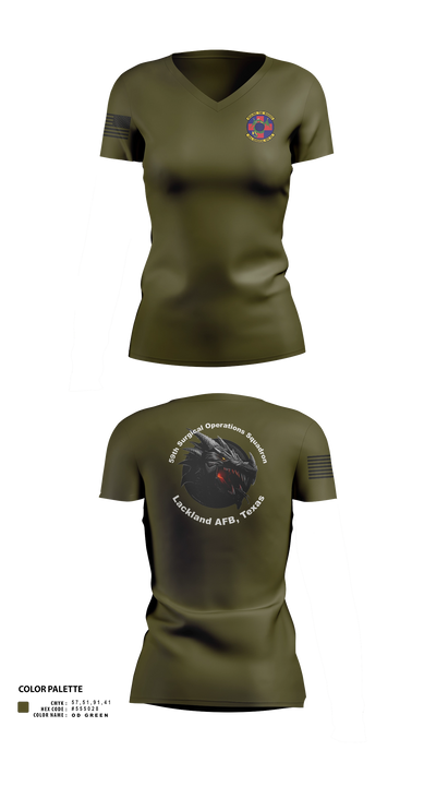 59th Surgical Operations Squadron 37744422 Women's Short Sleeve V-neck Shirt - 41