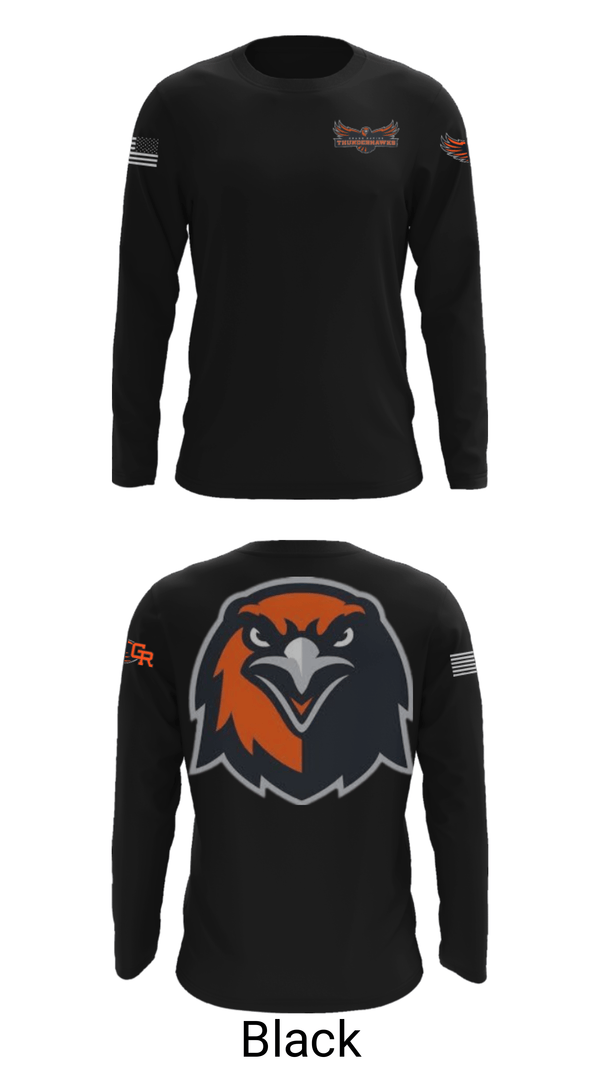 Long Sleeve Performance Shirt, Thunderhawks, Baseball, Teamtime, Team time, sublimation, custom sports apparel, team uniforms, spirit wear, spiritwear, sports uniforms, custom shirts, team store, custom team store, fundraiser sports, apparel fundraiser