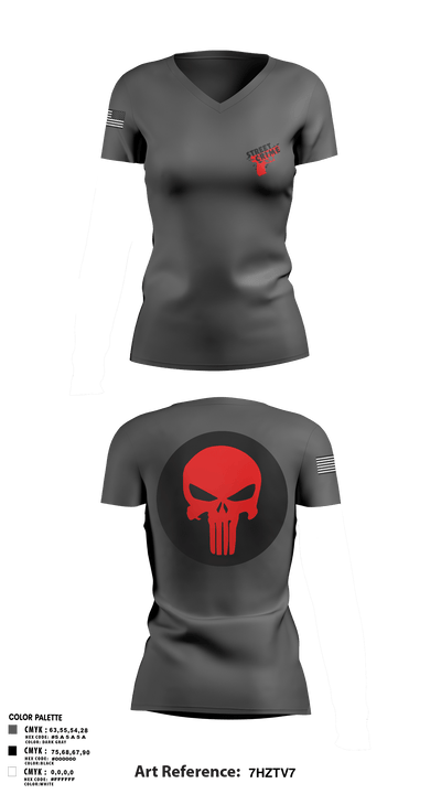 Street Crimes 67705015 Women's Short Sleeve V-neck Shirt - 1