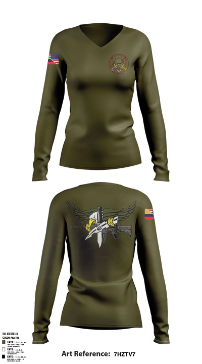 Operadores502d SFS Cobra Flight502d SFS S30C 62155969 Women's Long Sleeve V-neck Shirt - 2