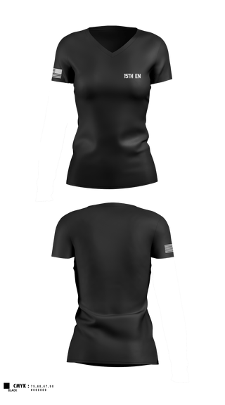 Women's Short Sleeve Vneck Shirt, 15th EN, Army, Teamtime, Team time, sublimation, custom sports apparel, team uniforms, spirit wear, spiritwear, sports uniforms, custom shirts, team store, custom team store, fundraiser sports, apparel fundraiser