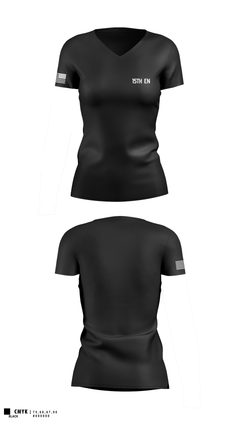 Women's Short Sleeve Vneck Shirt, 15th EN, Army, Teamtime, Team time, sublimation, custom sports apparel, team uniforms, spirit wear, spiritwear, sports uniforms, custom shirts, team store, custom team store, fundraiser sports, apparel fundraiser