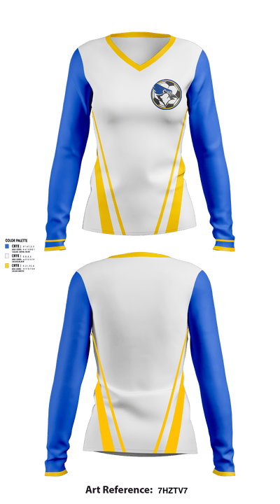 waseca bluejays 96588785 Women's Long Sleeve V-neck Shirt - 1