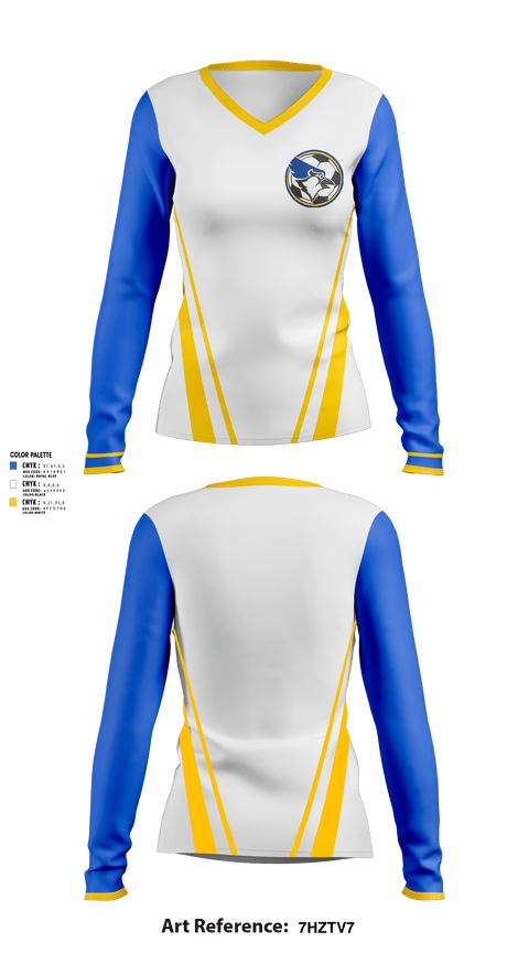 Women's Long Sleeve Vneck Shirt, waseca bluejays, Men's Soccer, Teamtime, Team time, sublimation, custom sports apparel, team uniforms, spirit wear, spiritwear, sports uniforms, custom shirts, team store, custom team store, fundraiser sports, apparel fundraiser