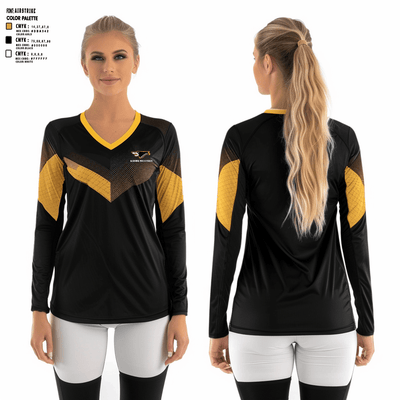 Algoma High School Volleyball 71592307 Women's Long Sleeve V-neck Shirt - 2