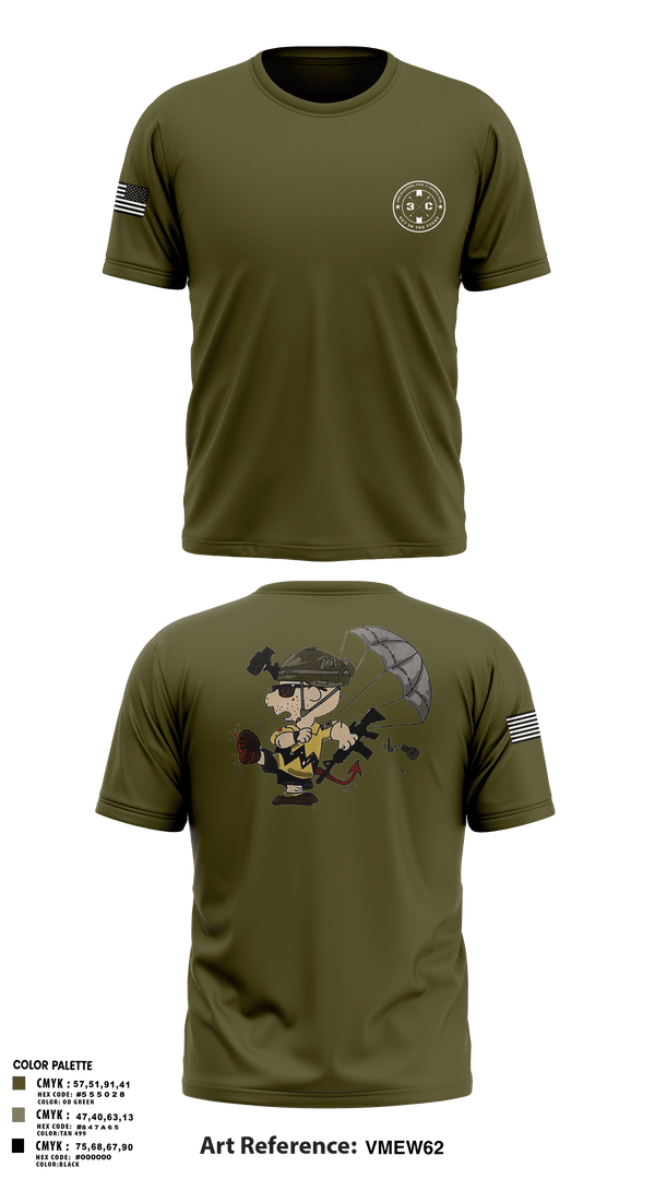 Old School Cotton Feel Shirt, 3rd Platoon, CCo, 1-508th PIR, , Teamtime, Team time, sublimation, custom sports apparel, team uniforms, spirit wear, spiritwear, sports uniforms, custom shirts, team store, custom team store, fundraiser sports, apparel fundraiser
