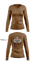 112th Signal Jumpmaster 13242018 Women's Long Sleeve V-neck Shirt - 2