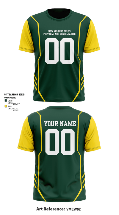 New Milford Bulls Football And Cheerleading 19489077 Short Sleeve Performance Shirt - 2