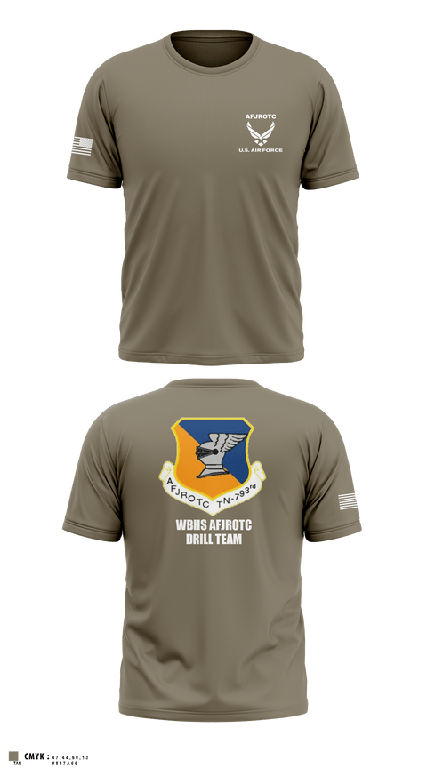 Old School Cotton Feel Shirt, WBHS AFJROTC, Air Force, Teamtime, Team time, sublimation, custom sports apparel, team uniforms, spirit wear, spiritwear, sports uniforms, custom shirts, team store, custom team store, fundraiser sports, apparel fundraiser