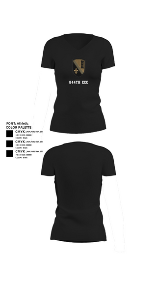Women's Short Sleeve Vneck Shirt, 844th ECC, National Guard, Teamtime, Team time, sublimation, custom sports apparel, team uniforms, spirit wear, spiritwear, sports uniforms, custom shirts, team store, custom team store, fundraiser sports, apparel fundraiser