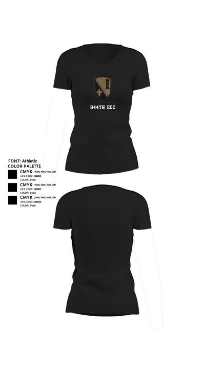 844th ECC 52332880 Women's Short Sleeve V-neck Shirt - 23