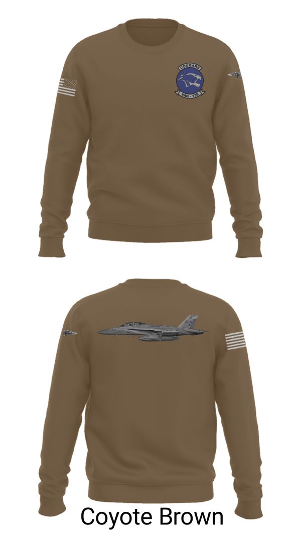 Crew Neck Sweatshirt, VAQ-139 Cougars, Navy, Teamtime, Team time, sublimation, custom sports apparel, team uniforms, spirit wear, spiritwear, sports uniforms, custom shirts, team store, custom team store, fundraiser sports, apparel fundraiser