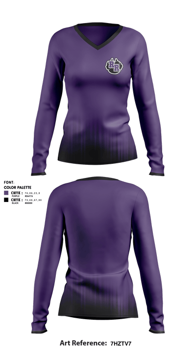 River Ridge 18069624 Women's Long Sleeve V-neck Shirt - 1