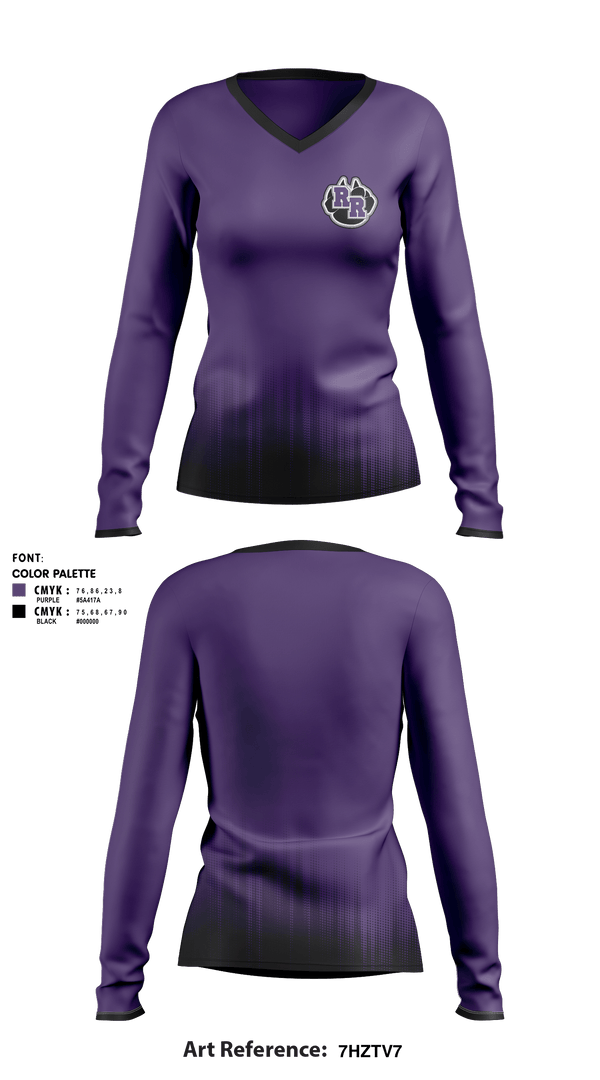 Women's Long Sleeve Vneck Shirt, River Ridge, Spirit Store, Teamtime, Team time, sublimation, custom sports apparel, team uniforms, spirit wear, spiritwear, sports uniforms, custom shirts, team store, custom team store, fundraiser sports, apparel fundraiser