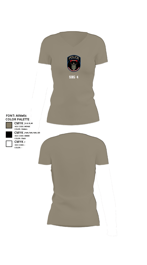 Women's Short Sleeve Vneck Shirt, SRG 4, Police, Teamtime, Team time, sublimation, custom sports apparel, team uniforms, spirit wear, spiritwear, sports uniforms, custom shirts, team store, custom team store, fundraiser sports, apparel fundraiser