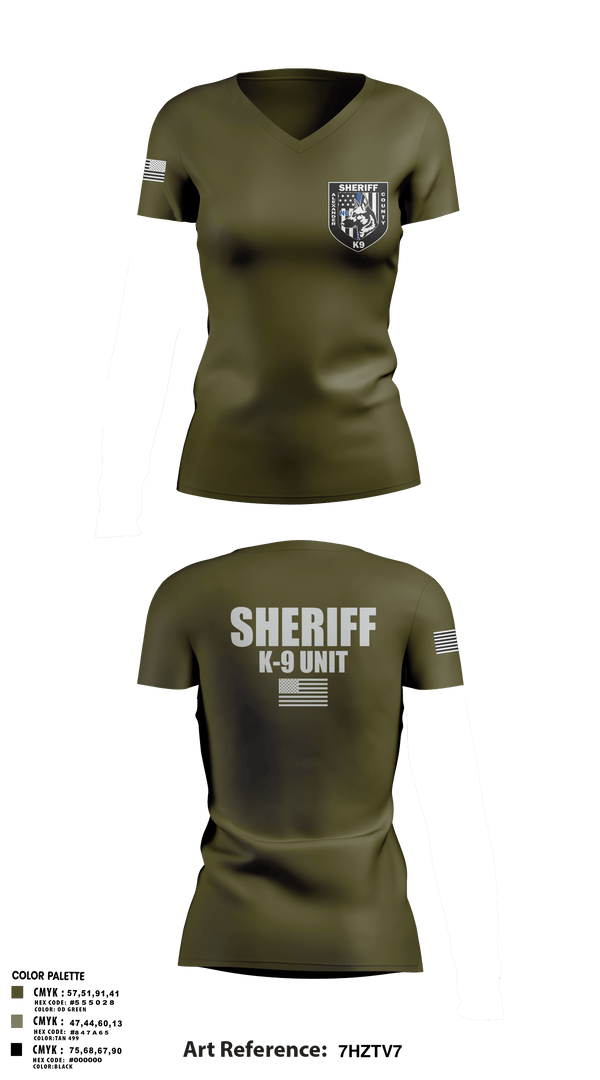 Women's Short Sleeve Vneck Shirt, Alexander County Sheriff Office K-9, Police, Teamtime, Team time, sublimation, custom sports apparel, team uniforms, spirit wear, spiritwear, sports uniforms, custom shirts, team store, custom team store, fundraiser sports, apparel fundraiser