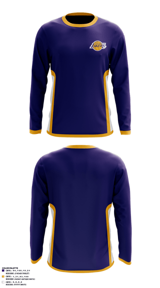 Long Sleeve Performance Shirt, Los angles lakers, Men's Basketball, Teamtime, Team time, sublimation, custom sports apparel, team uniforms, spirit wear, spiritwear, sports uniforms, custom shirts, team store, custom team store, fundraiser sports, apparel fundraiser