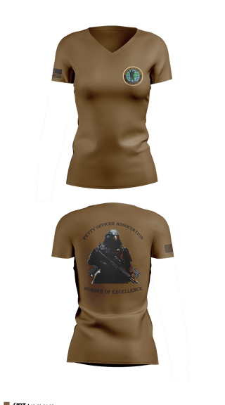 Women's Short Sleeve Vneck Shirt, Center for Security Forces Detachment Chesapeake, Navy, Teamtime, Team time, sublimation, custom sports apparel, team uniforms, spirit wear, spiritwear, sports uniforms, custom shirts, team store, custom team store, fundraiser sports, apparel fundraiser