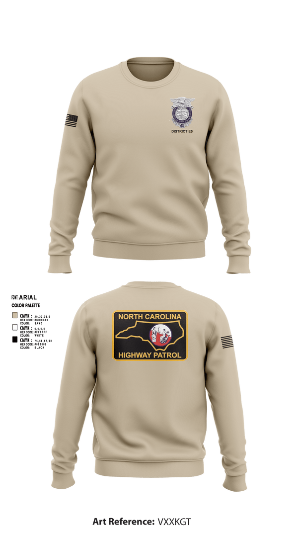 Crew Neck Sweatshirt, District E5, Police, Teamtime, Team time, sublimation, custom sports apparel, team uniforms, spirit wear, spiritwear, sports uniforms, custom shirts, team store, custom team store, fundraiser sports, apparel fundraiser