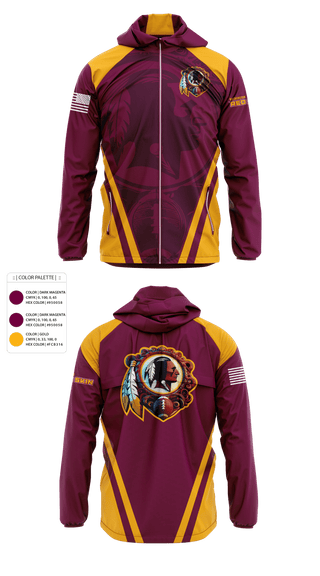 Windbreaker, Washington Redskins, Football, Teamtime, Team time, sublimation, custom sports apparel, team uniforms, spirit wear, spiritwear, sports uniforms, custom shirts, team store, custom team store, fundraiser sports, apparel fundraiser