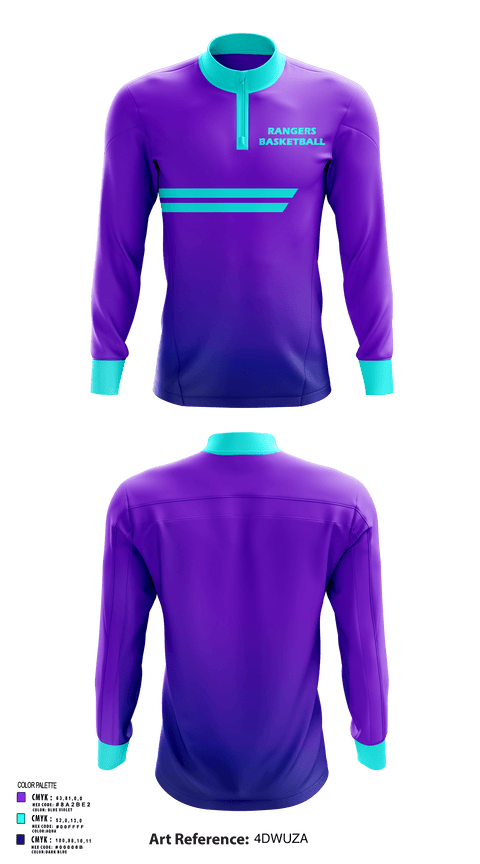 Quarter Zip Jacket, Rangers, Men's Basketball, Teamtime, Team time, sublimation, custom sports apparel, team uniforms, spirit wear, spiritwear, sports uniforms, custom shirts, team store, custom team store, fundraiser sports, apparel fundraiser
