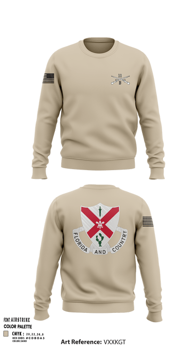 C Co 1-124 Rifle Company 57736053 Crew Neck Sweatshirt - 3