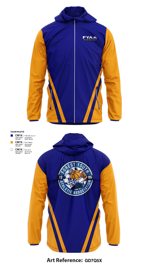 Windbreaker, Forest Youth Athletic Association Football, Football, Teamtime, Team time, sublimation, custom sports apparel, team uniforms, spirit wear, spiritwear, sports uniforms, custom shirts, team store, custom team store, fundraiser sports, apparel fundraiser