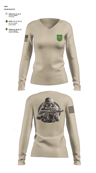 10 SFG 817966 Women's Long Sleeve V-neck Shirt - 1