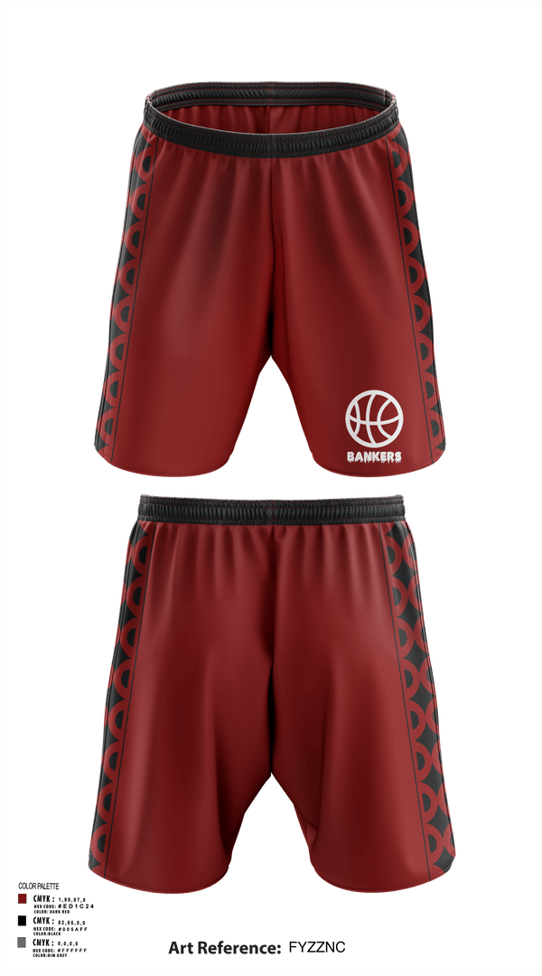 Athletic Shorts With Pockets, Bankers, Men's Basketball, Teamtime, Team time, sublimation, custom sports apparel, team uniforms, spirit wear, spiritwear, sports uniforms, custom shirts, team store, custom team store, fundraiser sports, apparel fundraiser