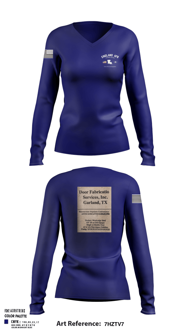 Women's Long Sleeve Vneck Shirt, 526th TFS, , Teamtime, Team time, sublimation, custom sports apparel, team uniforms, spirit wear, spiritwear, sports uniforms, custom shirts, team store, custom team store, fundraiser sports, apparel fundraiser