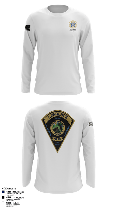 Lawrence Police FOP 1599 95636349 Long Sleeve Performance Polo - 195