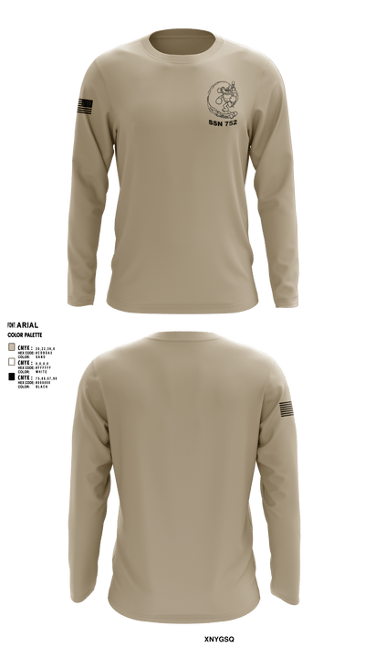 USS PASADENA 84908177 Long Sleeve Performance Shirt - 1