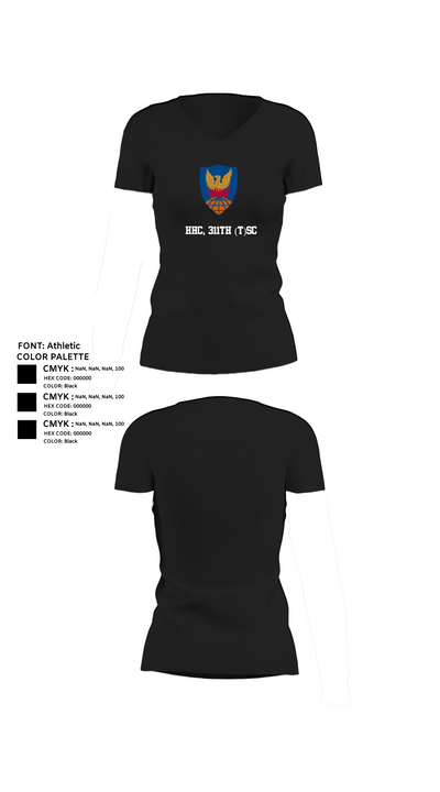 HHC, 311th (T)SC 14853900 Women's Short Sleeve V-neck Shirt - 24
