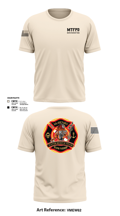 MTFPD Water Rescue Teams 62483869 Short Sleeve Performance Shirt - 1